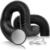 image:imageVIVOSUN Dryer Vent Hose 6 inch Aluminum Foil Ducting 8FT Long HeavyDuty Dryer Hose Vent Kit for HVAC Ventilation Exhaust Duct Fan Systems Black Flexible Air Duct w 2 ClampsBlack
