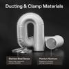 image:imageVIVOSUN Dryer Vent Hose 6 inch Aluminum Foil Ducting 8FT Long HeavyDuty Dryer Hose Vent Kit for HVAC Ventilation Exhaust Duct Fan Systems Black Flexible Air Duct w 2 ClampsSilver