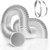 image:imageVIVOSUN Dryer Vent Hose 6 inch Aluminum Foil Ducting 8FT Long HeavyDuty Dryer Hose Vent Kit for HVAC Ventilation Exhaust Duct Fan Systems Black Flexible Air Duct w 2 ClampsSilver