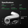 image:imageVIVOSUN Dryer Vent Hose 6 inch Aluminum Foil Ducting 8FT Long HeavyDuty Dryer Hose Vent Kit for HVAC Ventilation Exhaust Duct Fan Systems Black Flexible Air Duct w 2 ClampsSilver