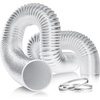 image:imageVIVOSUN Dryer Vent Hose 6 inch Aluminum Foil Ducting 8FT Long HeavyDuty Dryer Hose Vent Kit for HVAC Ventilation Exhaust Duct Fan Systems Black Flexible Air Duct w 2 ClampsSilver