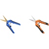 image:imageVIVOSUN Curved Gardening Scissors 65 Inch Hand Pruner Shear with Titanium Coated Blades 2Pack Blue and Orange