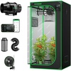 image:imageVIVOSUN S448 4x4 Grow Tent Smart Air Filtration PRO T6 Kit 6 AeroZesh T6 Inline Duct Fan wGrowHub E42A Temp Humidity WiFiController Carbon Filter amp Ducting AeroWave E6 Grow Tent Fan 6