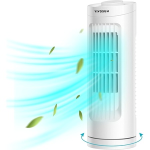 image:imageVIVOSUN 13 Tower Fan Bladeless Desk Fan for Cooling Air Circulation Anywhere 3 Speeds 70 Oscillation Quiet Portable Desk Fan for Home Office BlackWhite