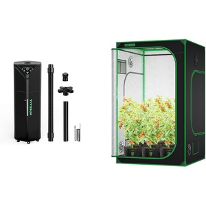 image:imageVIVOSUN AeroStream H19 Intelligent Environmental 19L Humidifier and S558 5x5 Grow Tent 60x60x80 High Reflective Mylar with Observation Window and Floor Tray for Hydroponics Indoor Plant f