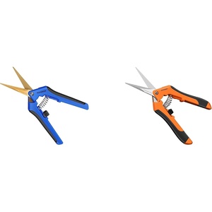 image:imageVIVOSUN Curved Gardening Scissors 65 Inch Hand Pruner Shear with Titanium Coated Blades 2Pack Blue and Orange