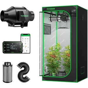 image:imageVIVOSUN S276 32x32x63 Grow Tent mart Air Filtration PRO G4 Kit 4 AeroZesh G4 Inline Duct Fan wGrowHub E42A Temp Humidity WiFiController Carbon Filter amp Ducting