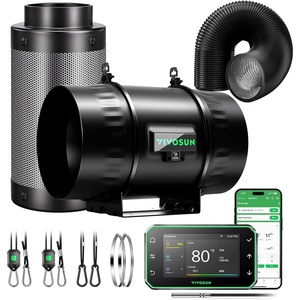image:imageVIVOSUN Smart Air Filtration PRO G8 Kit 8 AeroZesh G8 Inline Duct Fan wGrowHub E42A Temp Humidity WiFiController Carbon Filter amp Ducting Cooling amp Ventilation System for Grow Tent Hydroponics8 Pro