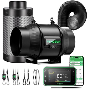 image:imageVIVOSUN Smart Air Filtration PRO G8 Kit 8 AeroZesh G8 Inline Duct Fan wGrowHub E42A Temp Humidity WiFiController Carbon Filter amp Ducting Cooling amp Ventilation System for Grow Tent Hydroponics6 Pro