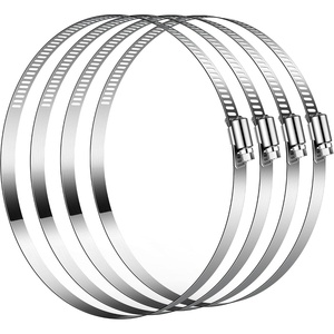 image:imageVIVOSUN Stainless Steel Air Ducting Clamps 46812 Inch Adjustable Hose Clamps with Worm Drive for Ducting Heating Cooling Exhaust and Ventilation Pack of 24 Pack