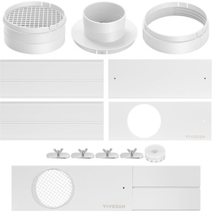 image:imageVIVOSUN Window Vent Kit Portable AC Window Seal Kit Fit with 46 Ducting amp 59 Hose for Sliding Window Adjustable AC Vent Kit for Duct Fans Air Conditioner Dryerwith 59 HoseMax 61