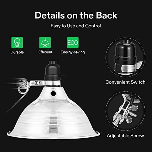 image:imageVIVOSUN Clamp Lamp Light with Detachable 85 Inch Aluminum Reflector and 7 Day Programmable Digital Timer with Dual Outlet 20 OnOff UL Listed Heavy Duty Plugin Outlet Timer