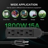 image:imageVIVOSUN 25 ft Extension Cord 3Outlet Power Strip with 1800W Surge Protection 15A 14 AWG Flat Heavy Duty Extender for Indoor Outdoor Use Garden Home Office Black
