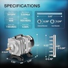 image:imageVIVOSUN 317GPH Air Pump 15W 6 Outlet 20 LMin for Aquarium and Hydroponic Systems and Air Stone Disc 4 x 4 Inch with Shell and Sucker for Aquarium Fish Tank and Hydroponics Air Pump