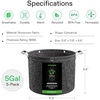 image:imageVIVOSUN 5Pack 5 Gallon Grow Bags and Coco Coir Brick 14lbs 100 Natural Organic Compressed Coconut Coir Fiber with Low EC PH Balance amp High Nutrition Coconut Fiber Substrate