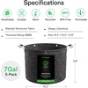 image:imageVIVOSUN 5Pack 7 Gallon Grow Bags and Coco Coir Brick 14lbs 100 Natural Organic Compressed Coconut Coir Fiber with Low EC PH Balance amp High Nutrition Coconut Fiber Substrate Coconut Soil for Pla