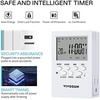 image:imageVIVOSUN Clamp Lamp Light with Detachable 85 Inch Aluminum Reflector and 7 Day Programmable Digital Timer with Dual Outlet 20 OnOff UL Listed Heavy Duty Plugin Outlet Timer