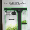 image:imageVIVOSUN D325 2in1 3x2 Grow Tent 36x24x53 High Reflective Mylar with MultiChamber and Floor Tray for Hydroponic Indoor Plant2in136x24x53