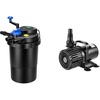 image:imageVIVOGROW Bio Pressure Pond Filter with 13W UVC Light 2630 GPH and 4500 GPH Submersible Water Pump 220W Pond Pump Ultra Quiet Aquarium Pump with 19FT Lift Height for Pond Waterfall Fish Tank