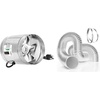 image:imageVIVOSUN 6 Inch Inline Duct Fan 240 CFM with 6 Inch 8 Feet NonInsulated Flex Air Aluminum Ducting for Basements Bathrooms Kitchens and Attics
