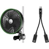 image:imageVIVOSUN AeroWave E6 Grow Tent Fan 6 Smart Wifi Control and USBC Splitter with 1 Male to 2 Female 2in1 Type C Splitter DaisyChain Adapter Dongle for GrowHub Controller E42A