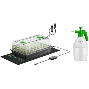 image:imageVIVOSUN 1Pack 40Cell Seed Starter Trays with 1 Set of LED Lights and 10x2075 Seedling Heat Mat and 02 Gallon Handheld Garden Pump Sprayer 27 oz Gallon Lawn amp Garden Pressure Water Spray