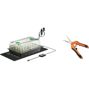 image:imageVIVOSUN 1Pack 40Cell Seed Starter Trays with 1 Set of LED Lights and 10x2075 Seedling Heat Mat and65 Inch Gardening Scissors Hand Pruner Pruning Shear with Straight Stainless Steel Blades Orang