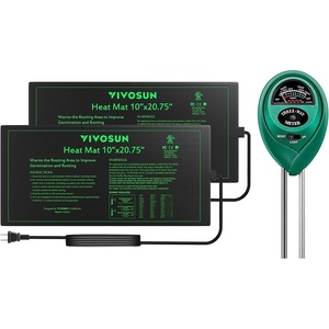image:imageVIVOSUN 2 Pack Durable Waterproof Seedling Heat Mat Warm Hydroponic Heating Pad 10 x 2075 Inch Soil Tester 3in1 Plant Moisture Meter Light and PH Tester for Germination Indoor Gardening Greenho