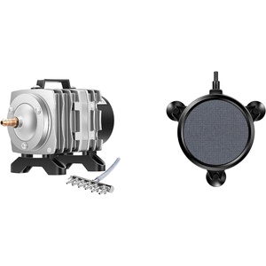 image:imageVIVOSUN 317GPH Air Pump 15W 6 Outlet 20 LMin for Aquarium and Hydroponic Systems and Air Stone Disc 4 x 4 Inch with Shell and Sucker for Aquarium Fish Tank and Hydroponics Air Pump