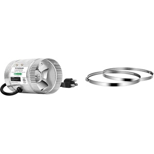 image:imageVIVOSUN 4 Inch Inline Duct Fan 100 CFM and Stainless Steel Air Ducting Clamps 46812 Inch Adjustable Hose Clamps with Worm Drive for Ducting Heating Cooling Exhaust and Ventilation Pack of 2