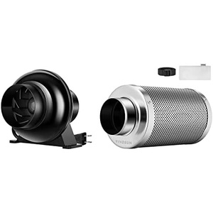 image:imageVIVOSUN 4 Inch Inline Fan and 4 Inch Air Carbon Filter Smellines Control with Australia Virgin Charcoal for Grow Tent Attic Basements or Kitchen Hydroponics Exhaust Booster Fan