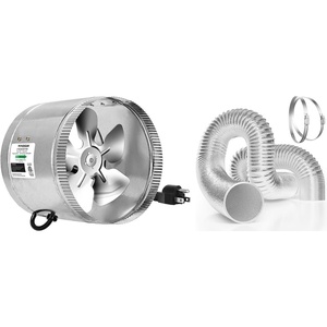 image:imageVIVOSUN 8 Inch Inline Fan Duct Fan 420 CFM with 8 Inch 25 Feet NonInsulated Flex Air Aluminum Ducting for Heating Cooling Ventilation and Exhaust