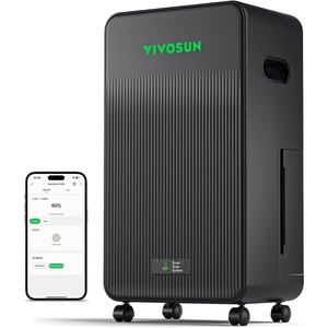 image:imageVIVOSUN AeroDrain D12 Smart Environmental Dehumidifier up to 12Lday 2L Water Tank with Temperature amp Humidity Sensor Probe Smart Remote Control Designed for Grow Tents1083  728  1898 inch