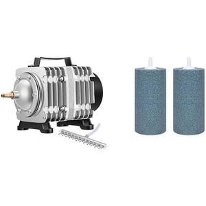 image:imageVIVOSUN Commercial Air Pump 1427 GPH 55W 90Lmin 12 Outlet for Aquarium and Hydroponic Systems and Air Stone 2PCS 4 x 2 Inch Large Air Stone for Aquarium