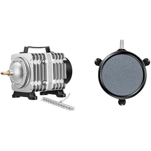 image:imageVIVOSUN Commercial Air Pump 1427 GPH 55W 90Lmin 12 Outlet for Aquarium and Hydroponic Systems andAir Stone Disc 8 x 8 Inch with Shell and Sucker for Aquarium