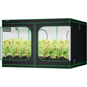 image:imageVIVOSUN D325 2in1 3x2 Grow Tent 36x24x53 High Reflective Mylar with MultiChamber and Floor Tray for Hydroponic Indoor Plant120x120x80