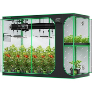 image:imageVIVOSUN D325 2in1 3x2 Grow Tent 36x24x53 High Reflective Mylar with MultiChamber and Floor Tray for Hydroponic Indoor Plant2in1108x48x80