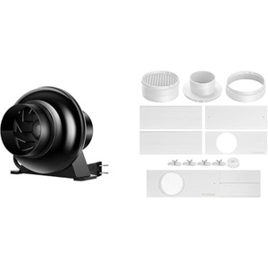 image:imageVIVOSUN D4 4 Inch 195 CFM Inline Duct Ventilation Fan and Duct Portable AC Seal Kit Fit with 46 Ducting amp 59 Hose for Sliding Window Adjustable AC Vent Kit for Duct Fans