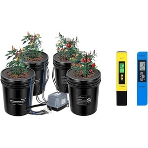 image:imageVIVOSUN DWC Hydroponic Growing System 5Gallon Deep Water Culture with Digital pH and TDS Meter Kits 001pH High Accuracy Pen Type pH Meter  2 Readout Accuracy 3in1 TDS EC for Hydroponics Pool