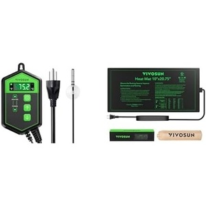image:imageVIVOSUN Digital Heat Mat Thermostat Controller and Durable Waterproof Seedling Heat Mat 10 x 2075 UL amp METCertified Warm Hydroponic Heating Pad for Germination Indoor Gardening