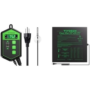 image:imageVIVOSUN Digital Heat Mat Thermostat Controller and Durable Waterproof Seedling Heat Mat 20 x 2075 UL amp METCertified Warm Hydroponic Heating Pad for Germination Indoor Gardening