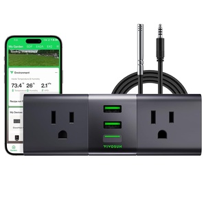image:imageVIVOSUN GrowHub Outlet Controller A10 Smart WiFi Outlet Smart Plug 15A 1800W Remote Control Compatible with Vivosun App for Grow TentGrowHub A22 2Plug