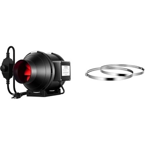 image:imageVIVOSUN R4 4 Inch 190 CFM Inline Duct Ventilation Fan and Stainless Steel Air Ducting Clamps 46812 Inch Adjustable Hose Clamps with Worm Drive for Ducting Heating Cooling Exhaust