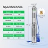 image:imageVIVOGROW Submersible Deep Well Pump 1HP 115V60Hz 33GPM 207ft Head Stainless Steel Water Pump with Additional Brass Check Valve and 30ft Power Cord for Irrigation Industrial amp Home Use
