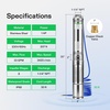 image:imageVIVOGROW Submersible Deep Well Pump 1HP 230V60Hz 33GPM 207ft Head Stainless Steel Water Pump with Additional Brass Check Valve and 30ft Power Cord for Irrigation Industrial amp Home Use