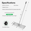 image:imageVIVOSUN 30 Lawn Leveling Rake 30 x 10 x 78 HeavyDuty Stainless Steel Lawn Leveler with 7FT Adjuatble Long Handle for High Effect Metal Levelawn for Smooth Soil Rustproof Rakes for Garden Yard30 x 10 Leveling Rake