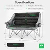 image:imageVIVOSUN Double Camping Chair Fully Padded Folding Loveseat Oversized Duo Chair with Cup amp Wine Glass Holders Pocket Armrests amp Carry BagBlack