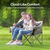 image:imageVIVOSUN Double Camping Chair Fully Padded Folding Loveseat Oversized Duo Chair with Cup amp Wine Glass Holders Pocket Armrests amp Carry BagGrey
