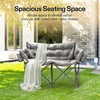 image:imageVIVOSUN Double Camping Chair Fully Padded Folding Loveseat Oversized Duo Chair with Cup amp Wine Glass Holders Pocket Armrests amp Carry BagGrey