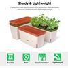image:imageVIVOSUN SelfWatering Planters 4Pack 105 Inch Compact Rectangular Window Herb Planter Box with 10 PCS Plant Labels Plant Container for Basil Flowers Succulents Indoor amp Outdoor4 Pack of 2